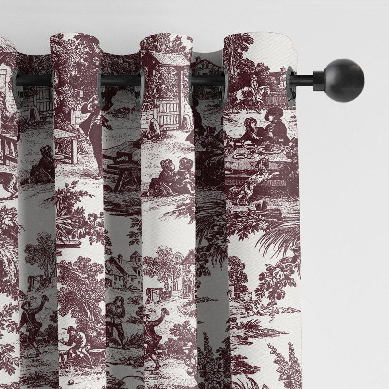 Paire de rideaux Au Village Toile, L 50 po x L 84 po, Merlot