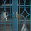 Meuble télé 63 po, buffet, armoire de rangement, bleu sarcelle