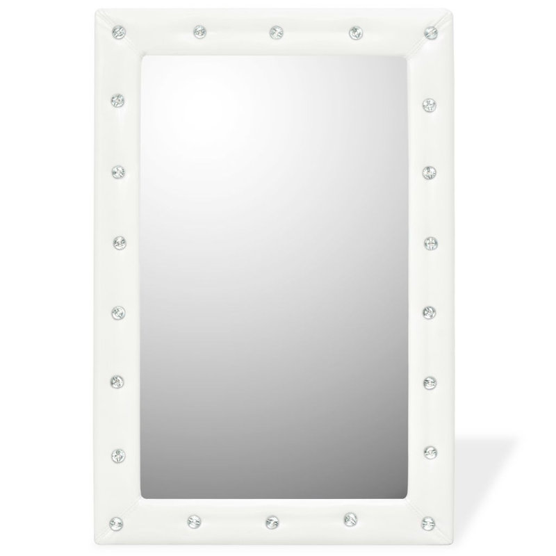 Osborn Faux Leather Flat Mirror, 90cm H X 60cm W, White