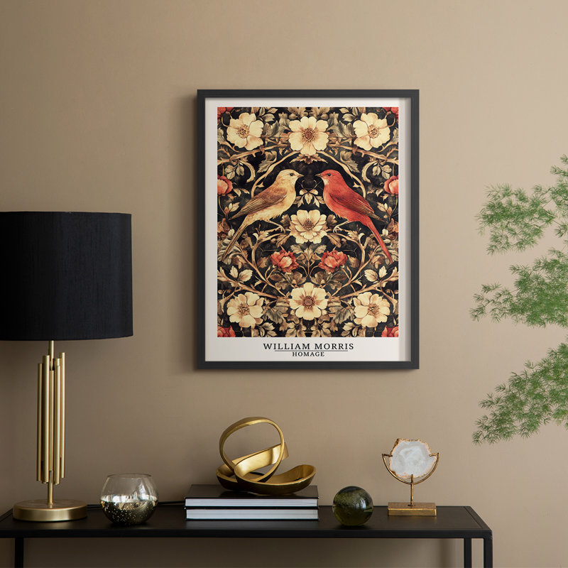 Imprimé encadré en bois massif de la série CDI de William Morris, Black, H 30 po x l 24 po