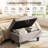 Rectangular Storage Ottoman Bench With Hinged Lid, Faux Leather Footrest For Living Room, Bedroom, Entryway, Champagne, 28.5"X19"X17.5"-2138564179