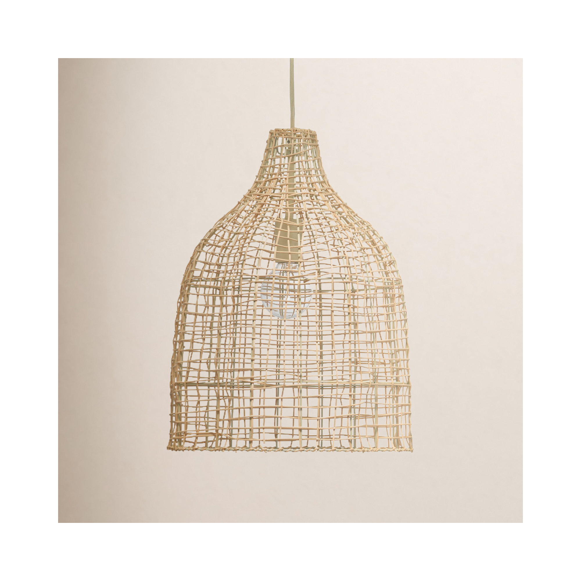 Semele Single Light Rattan Dimmable Pendant