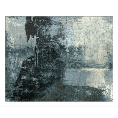Black and Grey and Blue III by Fresno Wood Framed Wall Art Print