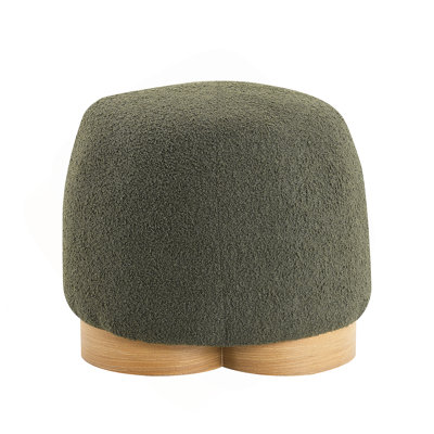 Round Upholstered Ottoman, Footstool For Bedroom, Entryway