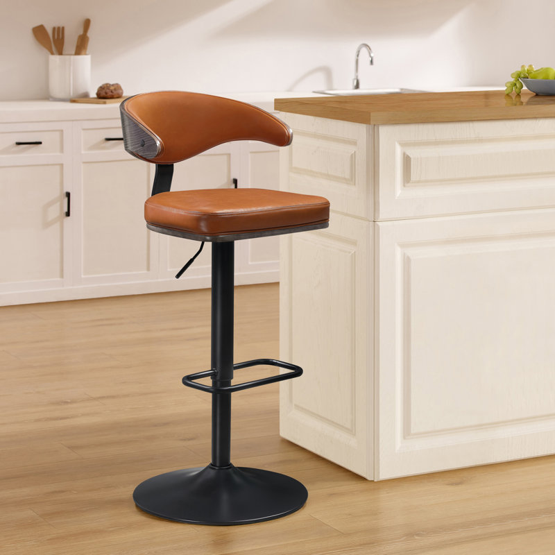 Kinchela Swivel Adjustable Height Stool, Brown