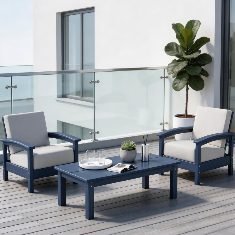 Ensemble de deux canapés et tables basses Hdpe All-Weather, Marine