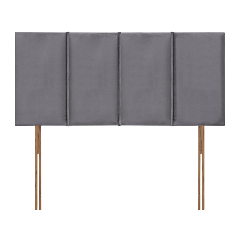 Ealing Upholstered Headboard, Small Double (4'), Plush Steel, Velvet