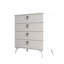 Commode bohème élégante à 4 tiroirs, finition blanche, 31,5 po x 35,7 po x 17,7 po | Panneau de particules 100% enduit de mélamine, pieds en plastique, nombreuses tablettes, fixation murale | Solution de rangement élégante pour les espaces modernes-638320915