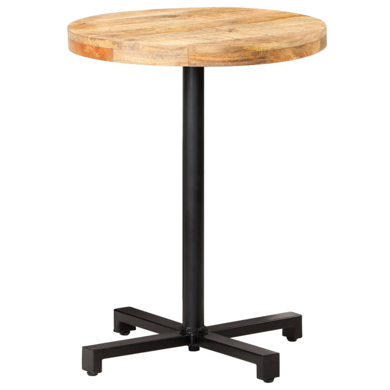 Viggo Round Solid Wood Top Metal Base Dining Table, H75 x L60 x W60cm