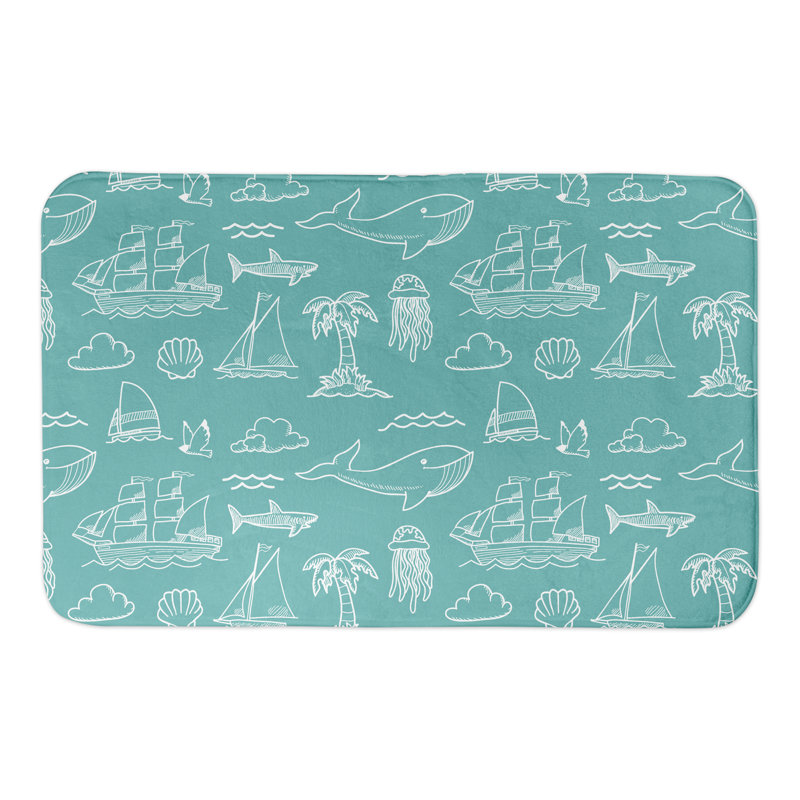 Northmoore Non-Slip Bath Mat, Teal