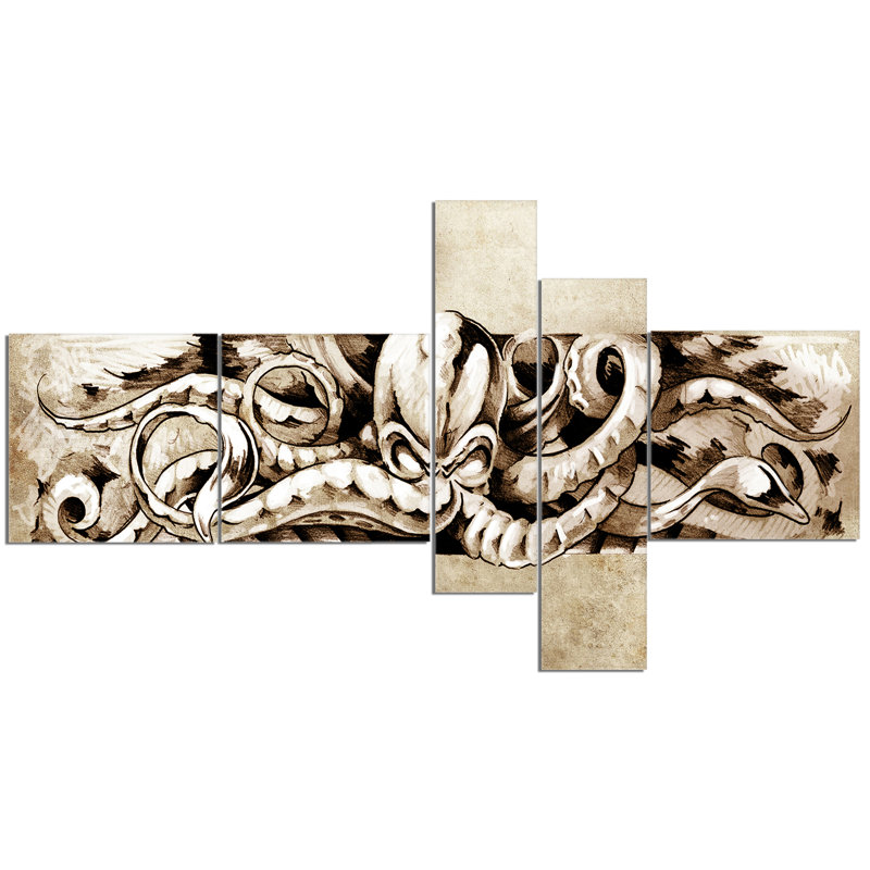 " Octopus Sketch In White Shade "