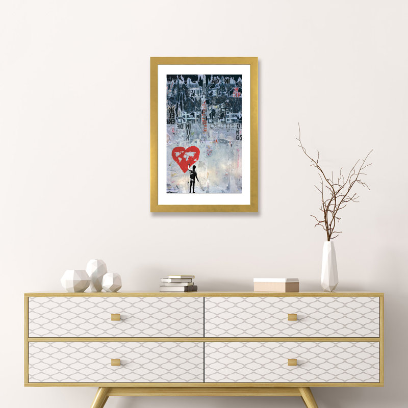 «Wild World» - Impression, H 24 po x l 32 po x P 1 po, Papier doré