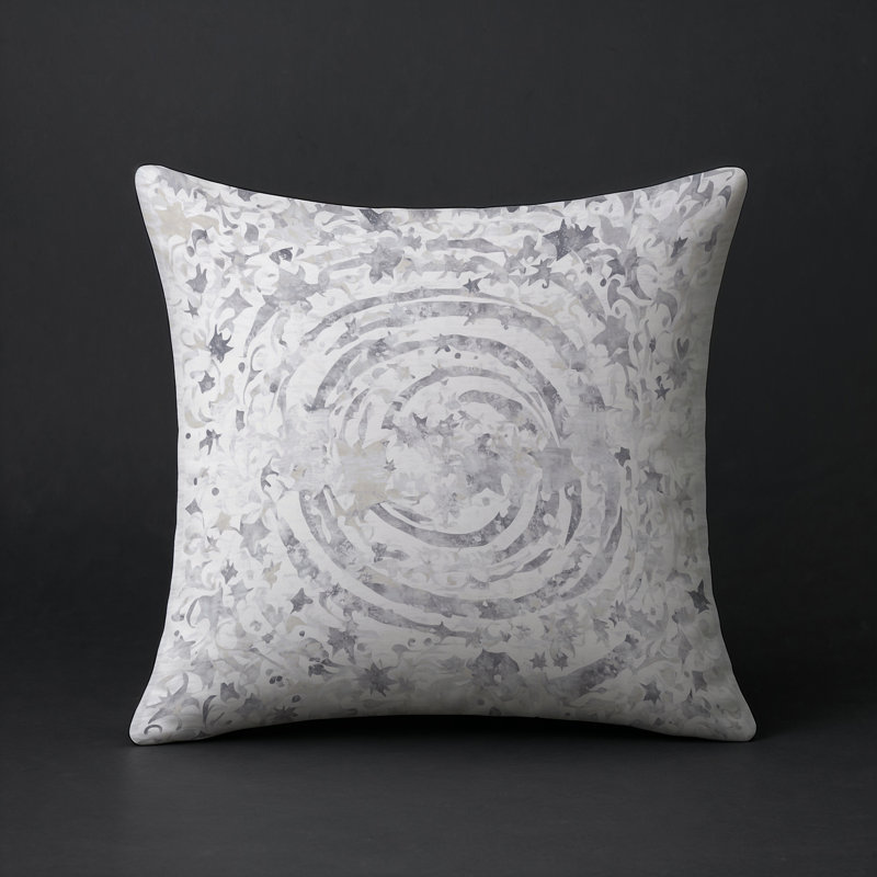 Coussin décoratif intérieur et extérieur Modern, Bleu abstrait 6, Carré 16 po