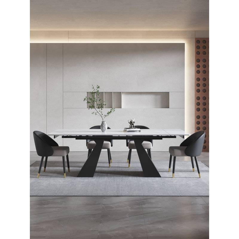 62.9" To 94.4" Modern Rectangular Extendable Dining Table For 6 to 10