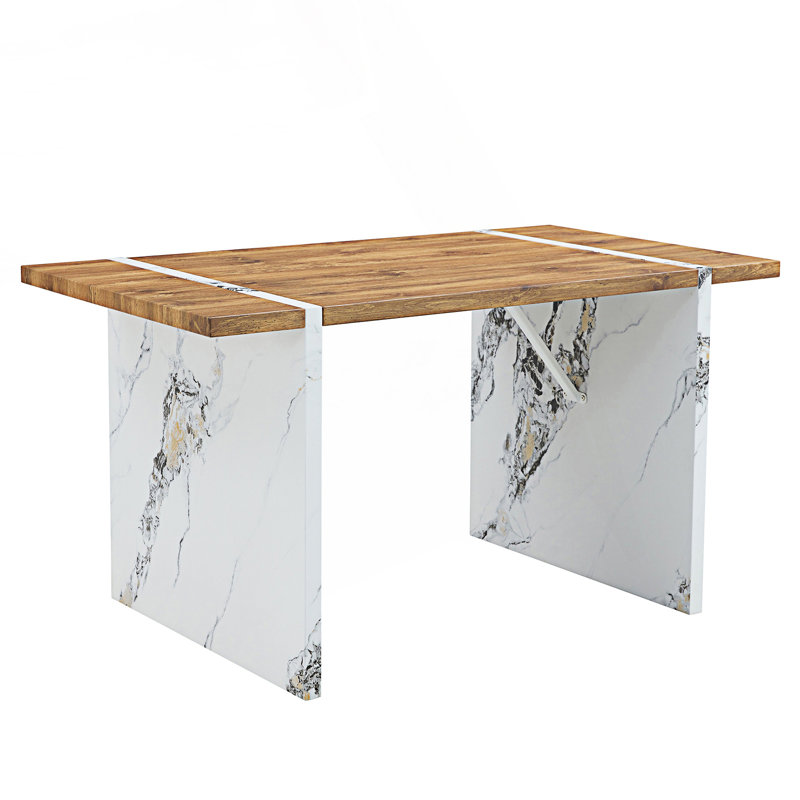Table de salle à manger avec pieds en marbre, table de salle à manger rectangulaire, table de cuisine