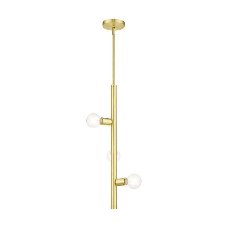 Luminaire suspendu à 3 lumières Jolisha, Laiton satiné