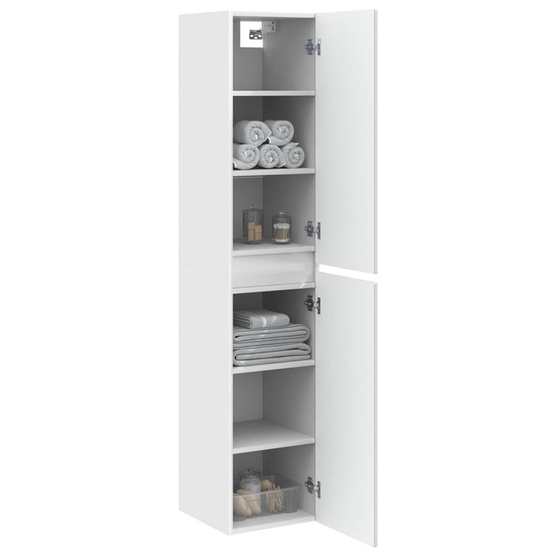 Engineered Wood Linen Cabinet, White