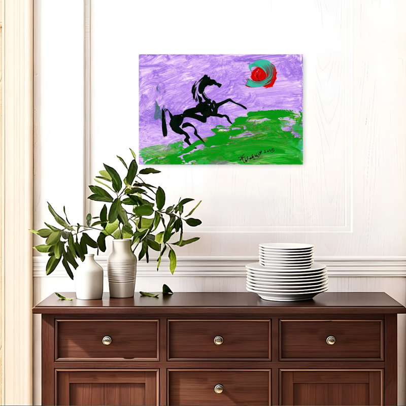 Abstrait cheval mauve abstrait, art dramatique, paysage, cheval