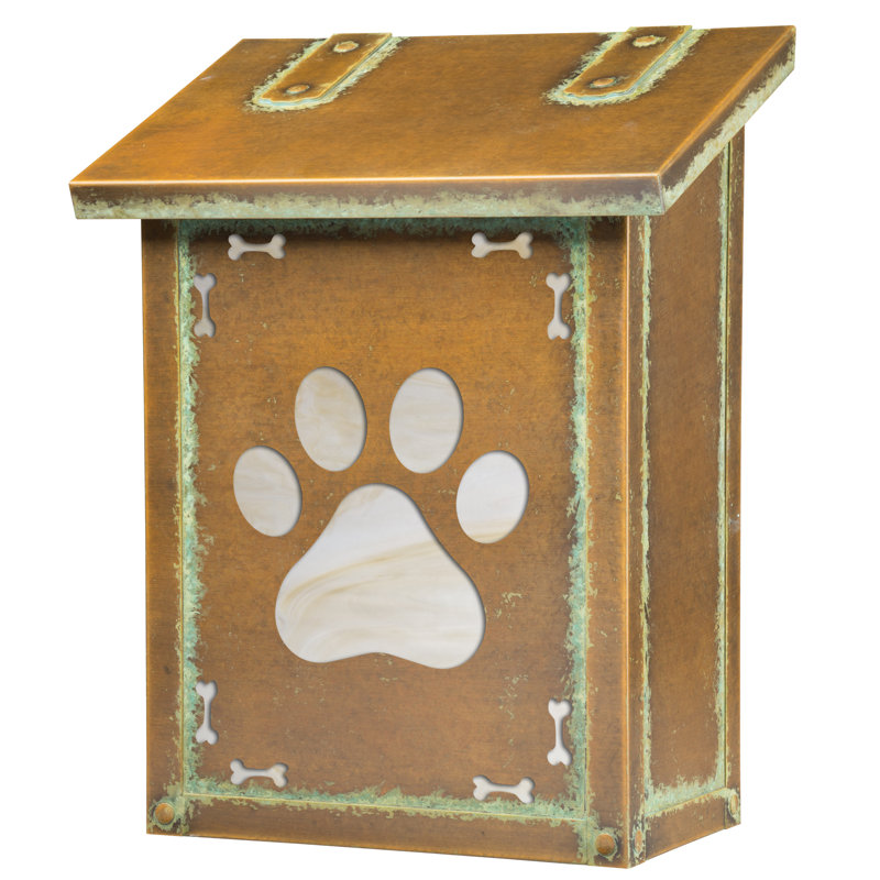 Boîte aux lettres murale Dog Paw, Blanc vaporeux, Vert nouveau