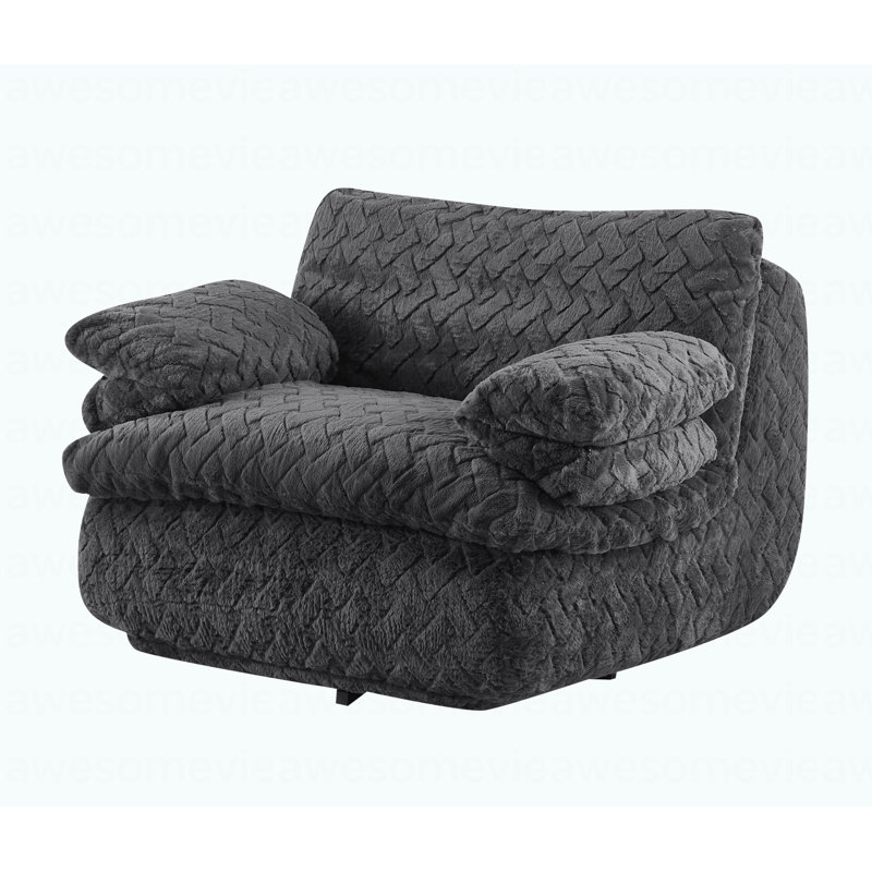 Fauteuil de canapé à compression complète avec pivot, Noir