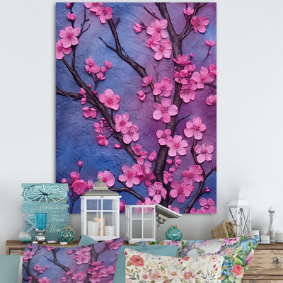 «Pink and Blue Cherry Blossoms Symphony I», reproduction sur toile