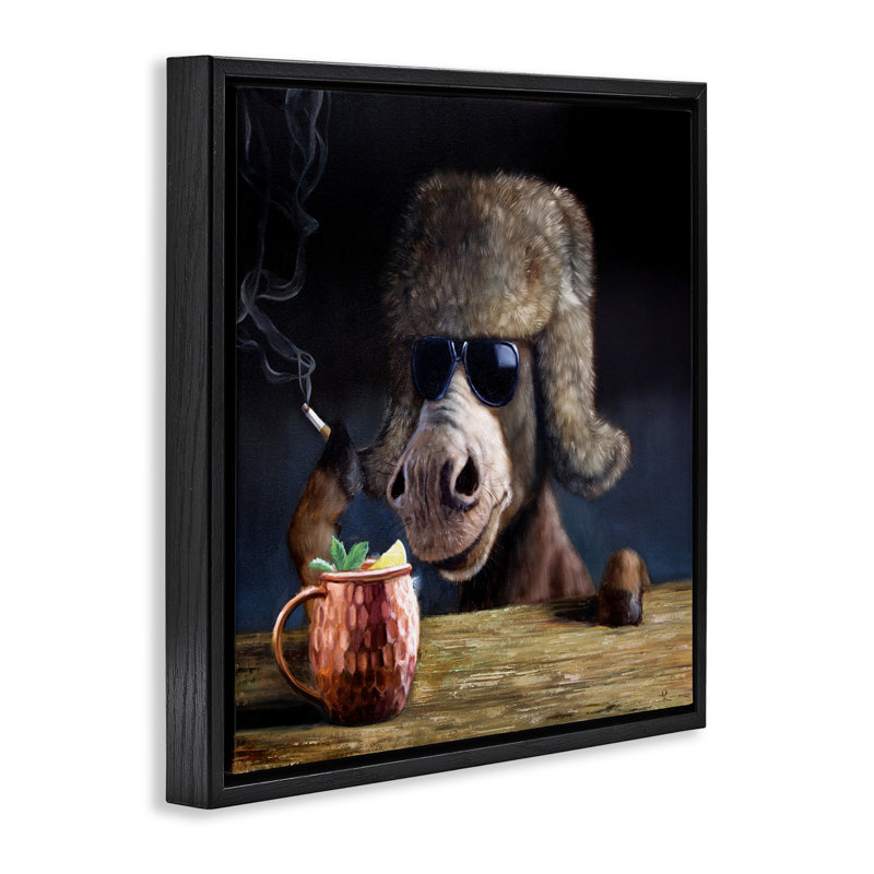«Moscow Mule» par Lucia Heffernan, Cadre flottant noir de jais, H 25 po x l 25 po