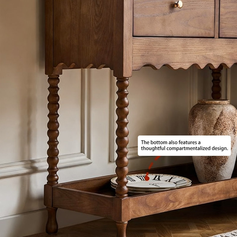 Nut-brown Solid Wood Sideboard