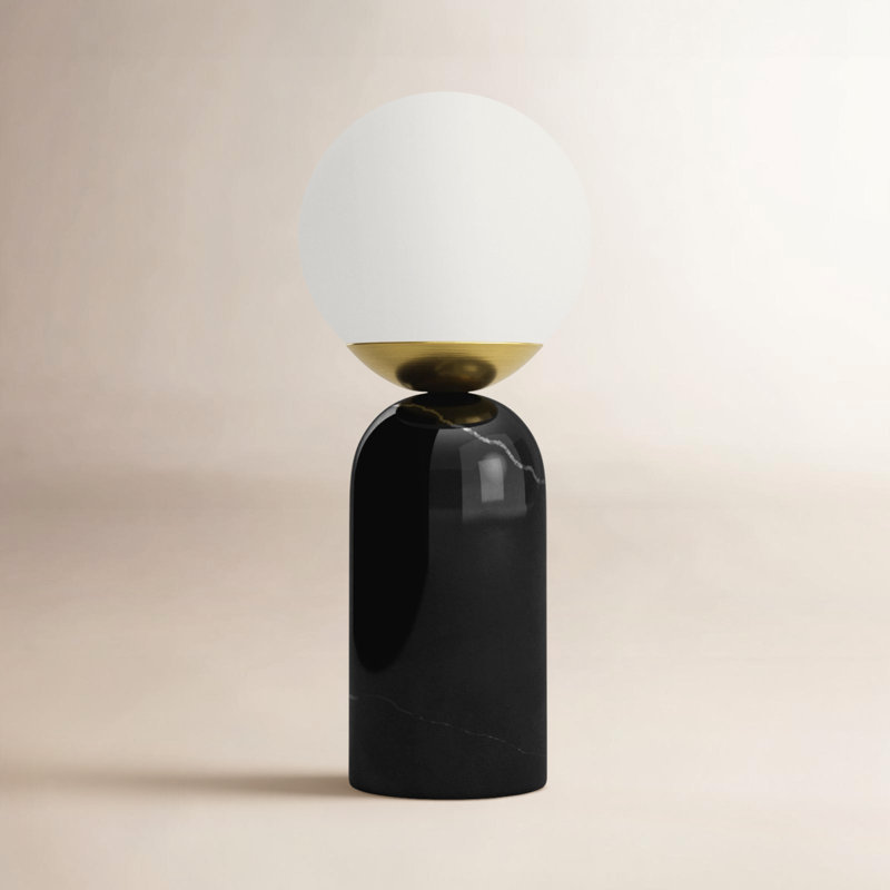Balewa Rosalia Marble Table Lamp, Black