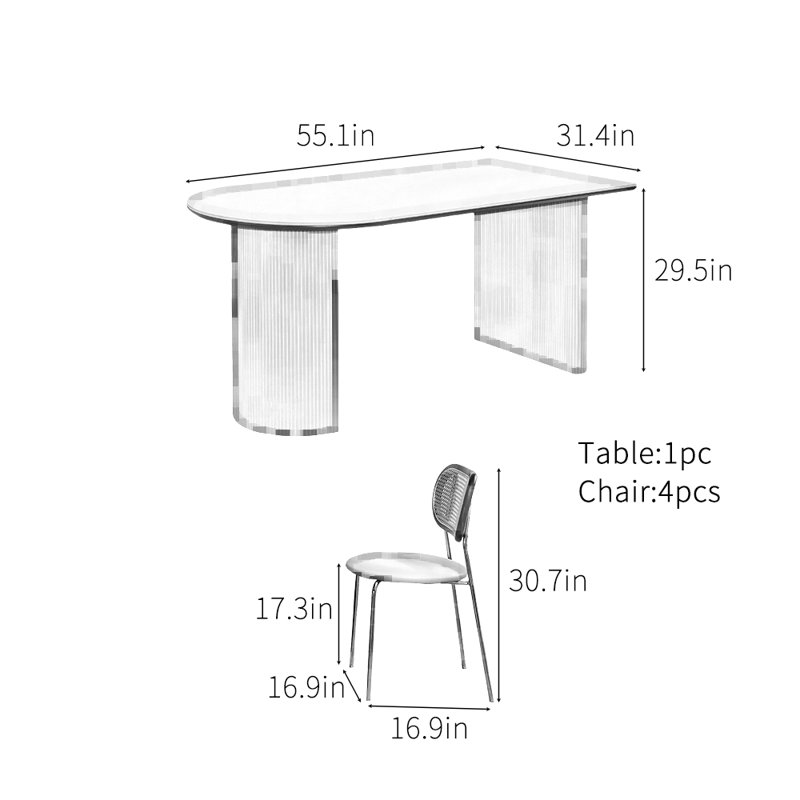 Cidné, H 29,5 po x L 55,1 po x l 31,4 po