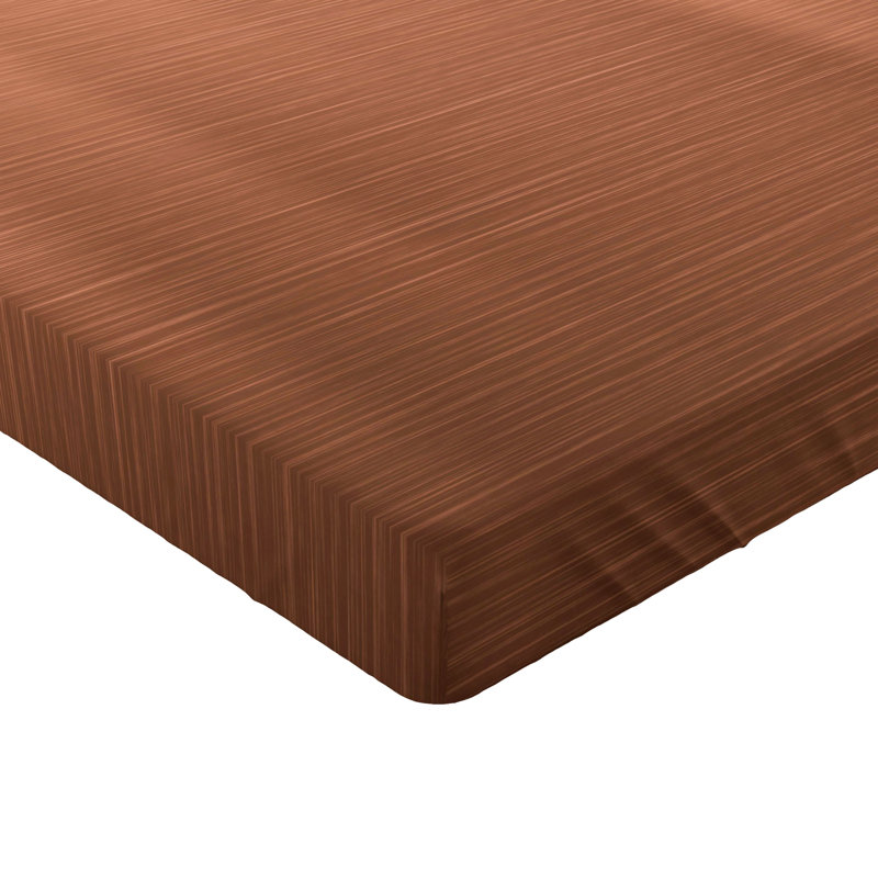 Drap-housse Ambesonne, Corail pâle / ombre chocolat, Drap-housse de taille double