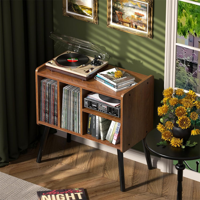 64cm H Media Shelves, Brown