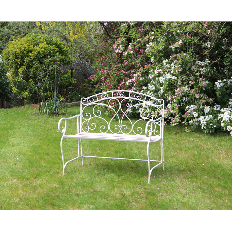 Mcglone Iron Park Bench, Antique White