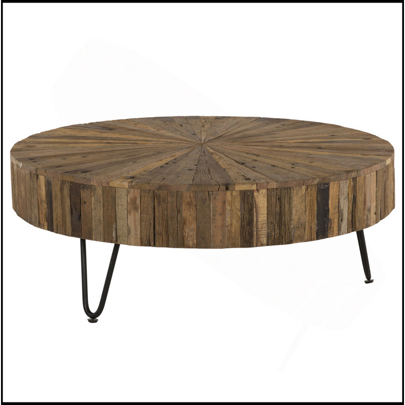 Table basse exquise fabriquée à la main en bois récupéré, une pièce maîtresse époustouflante pour votre salon