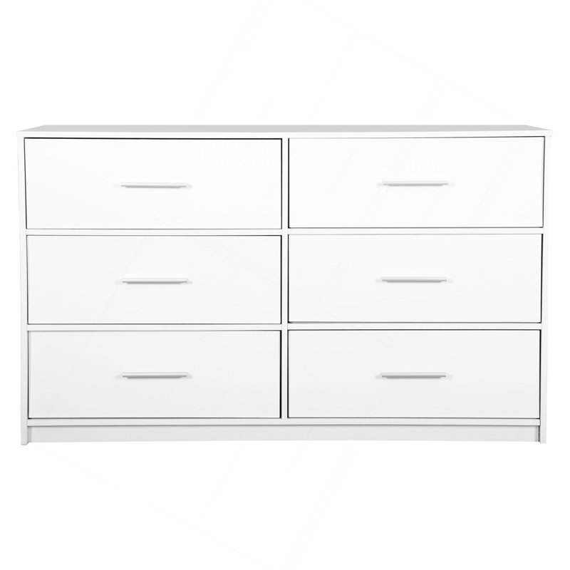 6-Drawer Dresser With Large Fabric Drawers, White, White, White