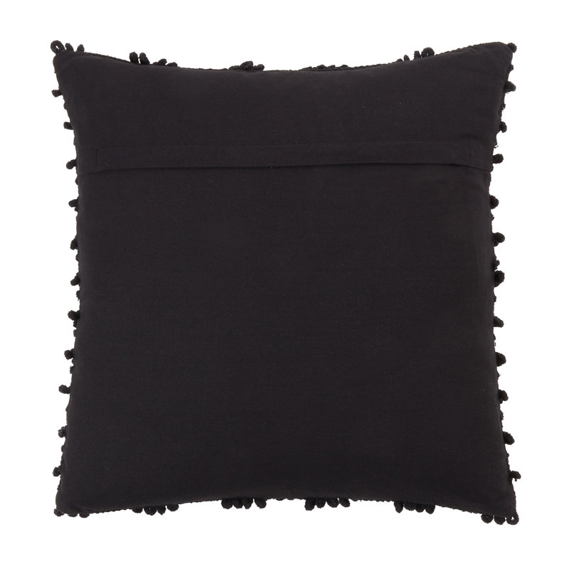 Coussin décoratif en coton, Noir