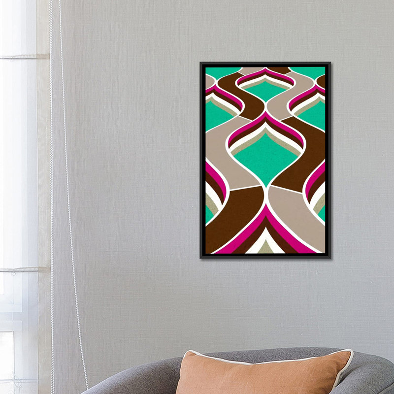 Albree Modern Flow, impression sur toile, H 26 po x l 18 po x P 1,5 po, Toile avec cadre noir, Pas de tapis