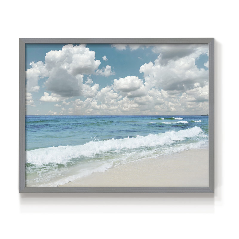 Beach Bliss - Reproduction encadrée - Restickable, Gris, H 22 po x l 28 po