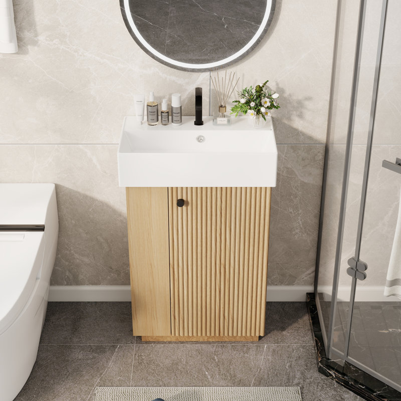 21.6" Single Bathroom Vanity With Ceramic Top
