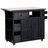 TOPMAX Outdoor Solid Wood Extendable 19.3''/28'' Kitchen Island, Stainless Steel Top Grill Table With Side Spice Rack, Kitchen Cart With Drawers, Storage Cabinet For Backyard, BBQ,Party, Black-1175984521