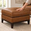 Repose-pieds rectangulaire de largeur en cuir véritable de 26 po Lowry