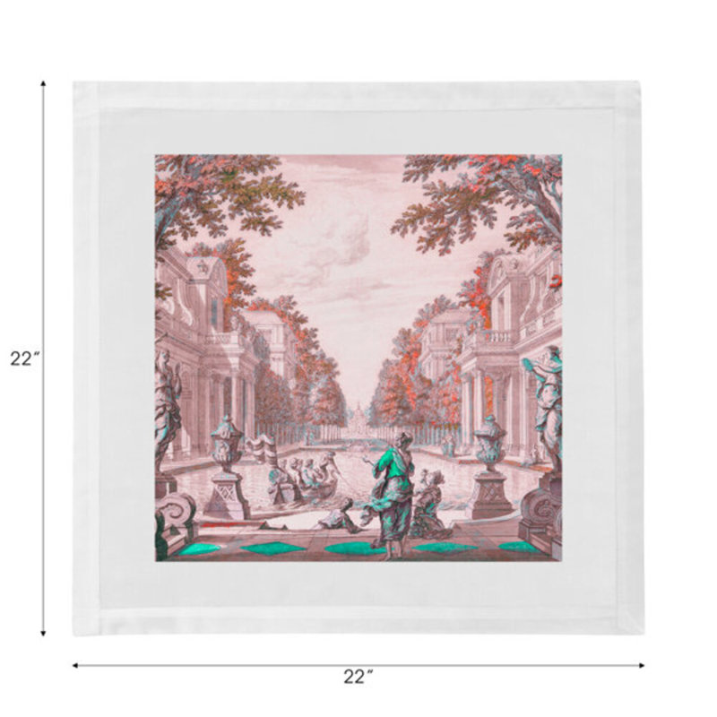 Serviettes de table en satin de coton Dimanche A Paris, Coucher de soleil