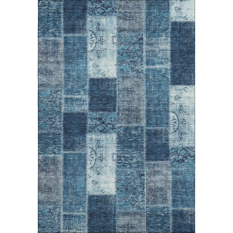 Handmade Red Rectangular Non-slip Synthetic Rug 46" x 30"