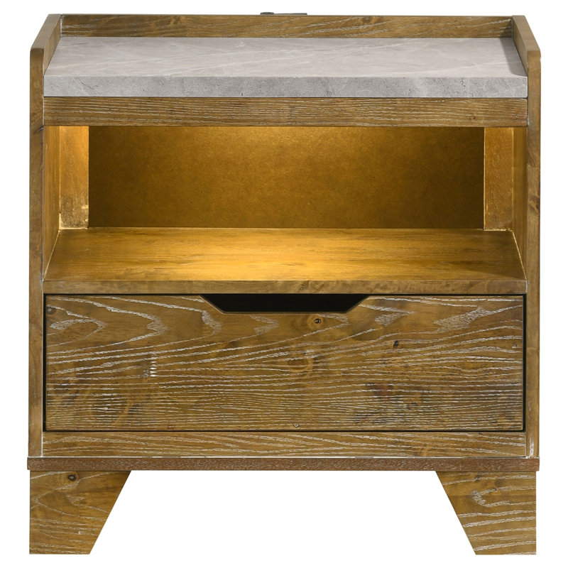 Oak 1-drawer Nightstand