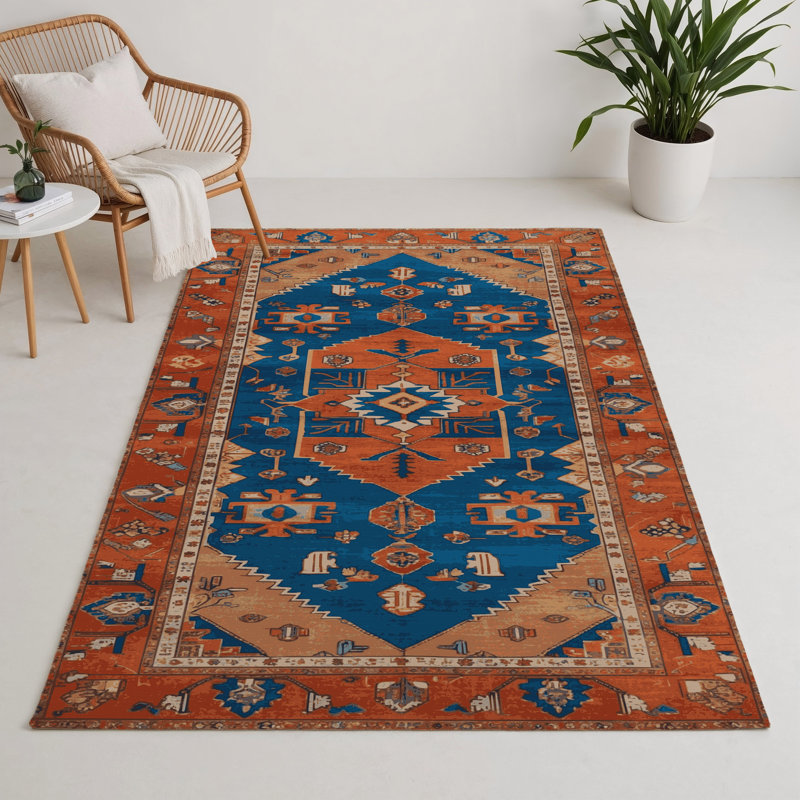 Tabriz Brown Indoor and Outdoor Area Rug, Rectangle 3' x 5'