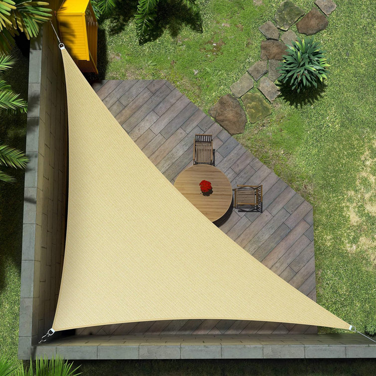Amgo Customize Triangle Shade Sail - 200 GSM, 95% UV Blockage with Hardware Kit