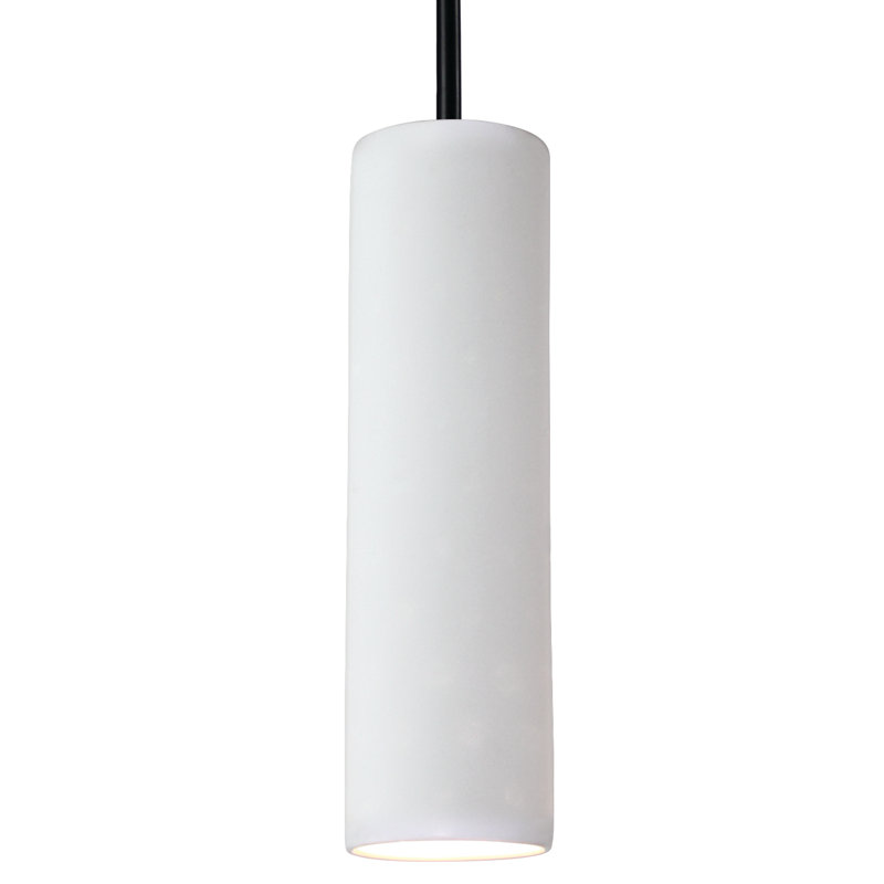 Luminaire suspendu cylindrique simple à 1 lumière Southport, Bisque
