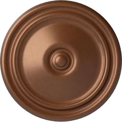 Médaillon de plafond Endurathane Reece, DO 12 po x P 1 3/4 po (convient aux auvents jusqu'à 2 3/8 po), finition cuivre poli peint à la main