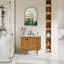 Orasia 36" Single Bathroom Vanity in Mango Brown with Calacatta Mist White Quartz Countertop without Mirror-628059946
