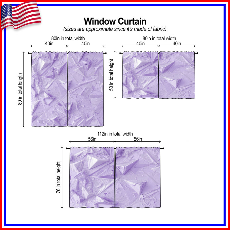Rideaux de fenêtre mauve à texture géométrique mauve et obscurcissant - 2 panneaux, 56 po x 76 po - 2 panneaux, Transparent