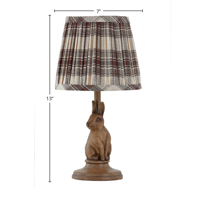Mini lampe 13 po avec abat-jour en lin Ifeyinwa, brun